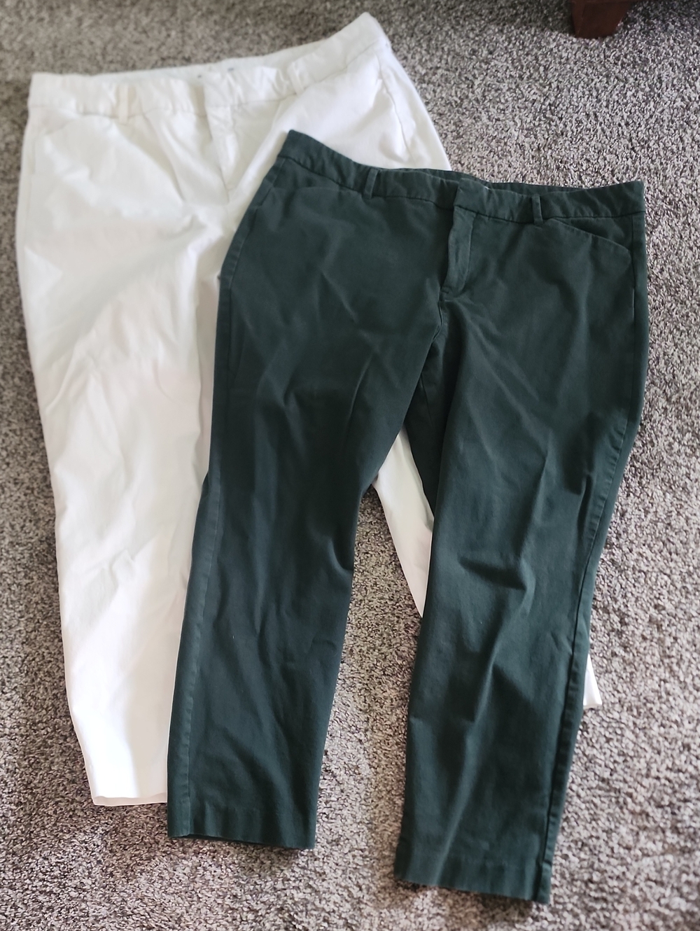 Old Navy Chino Pants in Dark Green and White
